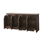 Elegant Ash Wood Multi-Layer Cabinet with Arch Design – Perfect for Modern Home Décor hsysg-4969