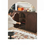 Elegant Ash Wood Multi-Layer Cabinet with Arch Design – Perfect for Modern Home Décor hsysg-4969