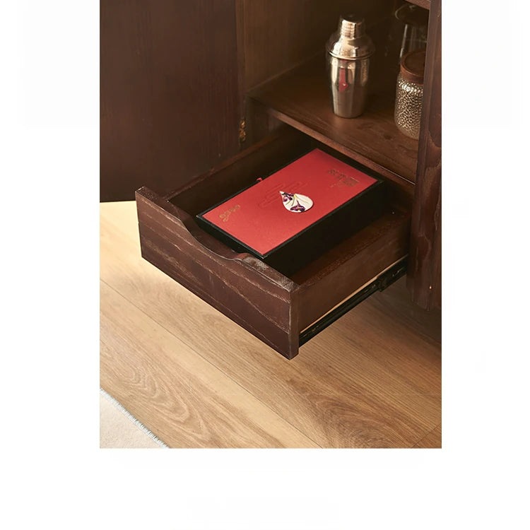 Elegant Ash Wood Multi-Layer Cabinet with Arch Design – Perfect for Modern Home Décor hsysg-4969