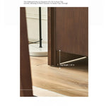 Elegant Ash Wood Multi-Layer Cabinet with Arch Design – Perfect for Modern Home Décor hsysg-4969