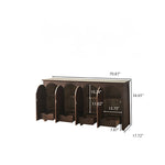 Elegant Ash Wood Multi-Layer Cabinet with Arch Design – Perfect for Modern Home Décor hsysg-4969