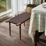 Elegant Ash Wood and Synthetic Leather Stool – Stylish Woven Design for Modern Interiors hsysg-4970