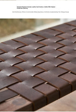 Elegant Ash Wood and Synthetic Leather Stool – Stylish Woven Design for Modern Interiors hsysg-4970