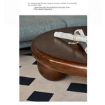 Stylish Round Ash Wood Tea Table with Unique Ball Legs – Perfect Living Room Centerpiece hsysg-4971