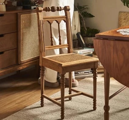 Elegant Ash Wood Chair with Rattan Weaving - Timeless Design for Any Space hsysg-4974