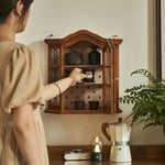 Elegant Ash Wood Glass Display Cabinet for Chic Home Decor - Perfect for Kitchen or Living Room hsysg-4975