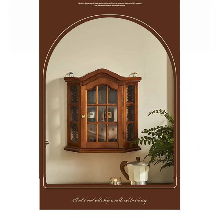 Elegant Ash Wood Glass Display Cabinet for Chic Home Decor - Perfect for Kitchen or Living Room hsysg-4975