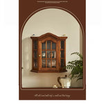 Elegant Ash Wood Glass Display Cabinet for Chic Home Decor - Perfect for Kitchen or Living Room hsysg-4975