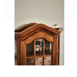 Elegant Ash Wood Glass Display Cabinet for Chic Home Decor - Perfect for Kitchen or Living Room hsysg-4975