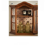Elegant Ash Wood Glass Display Cabinet for Chic Home Decor - Perfect for Kitchen or Living Room hsysg-4975