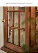 Elegant Ash Wood Glass Display Cabinet for Chic Home Decor - Perfect for Kitchen or Living Room hsysg-4975