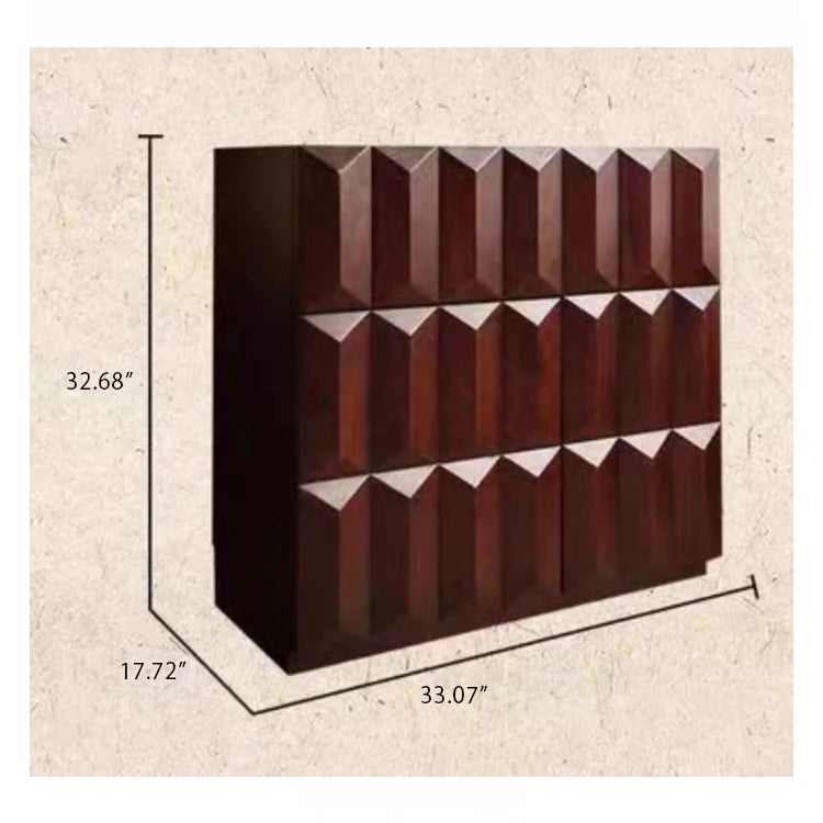 Stylish Ash Wood Multi-Layer Board Cabinet with Geometric Design – Elegant Storage Solution for Modern Homes hsysg-4976