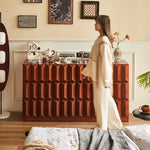 Stylish Ash Wood Multi-Layer Board Cabinet with Geometric Design – Elegant Storage Solution for Modern Homes hsysg-4976