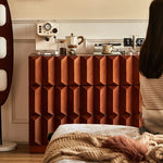 Stylish Ash Wood Multi-Layer Board Cabinet with Geometric Design – Elegant Storage Solution for Modern Homes hsysg-4976