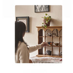 Elegant Ash Wood Storage Rack – Stylish Display Shelves for Kitchen or Living Room Décor hsysg-4977