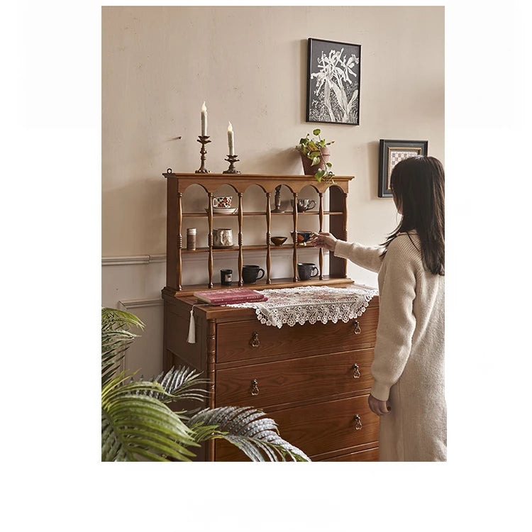 Elegant Ash Wood Storage Rack – Stylish Display Shelves for Kitchen or Living Room Décor hsysg-4977