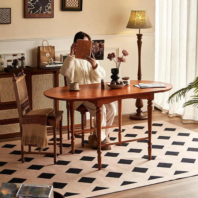 Elegant Ash Wood Dining Table - Classic Design for Cozy Living Spaces hsysg-4978