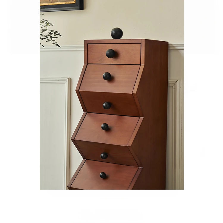 Stylish Ash Wood Multi-Layer Board Cabinet with Unique Zigzag Design - Modern Storage Solution for Any Room hsysg-4979