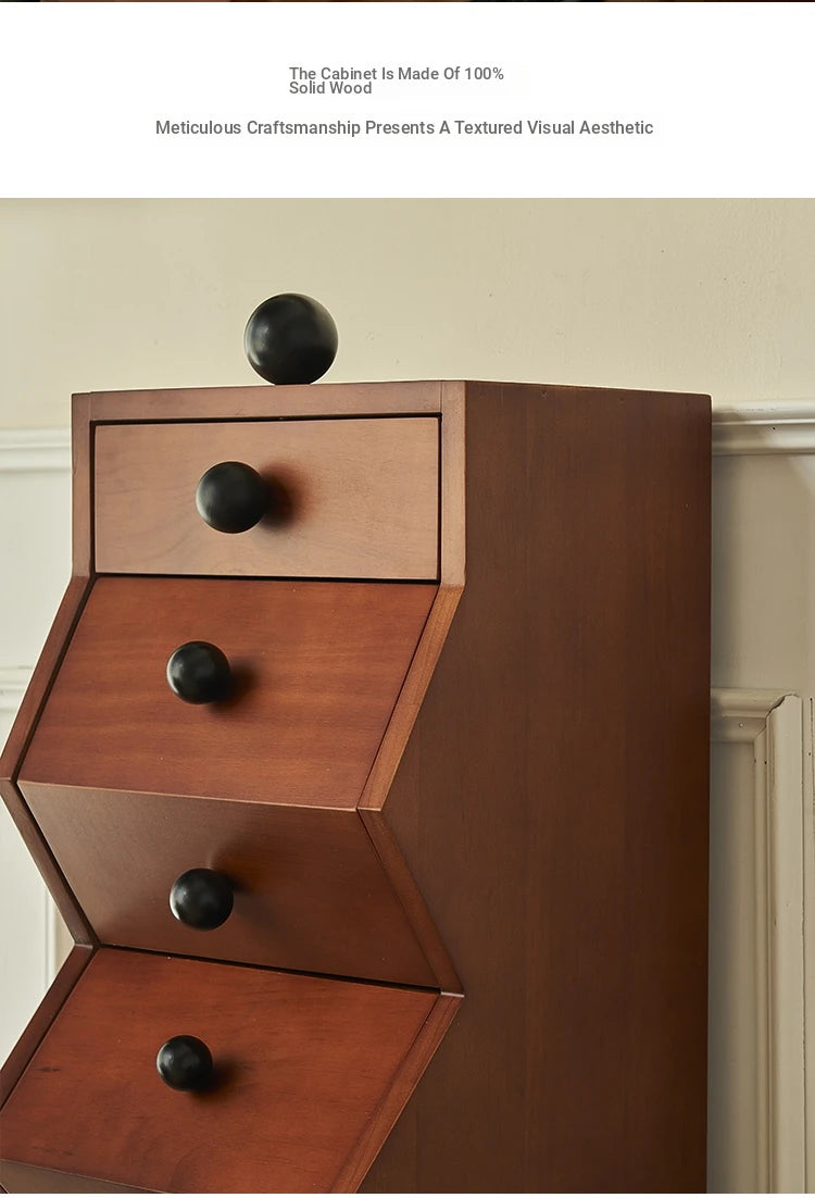 Stylish Ash Wood Multi-Layer Board Cabinet with Unique Zigzag Design - Modern Storage Solution for Any Room hsysg-4979