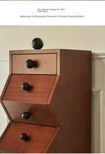 Stylish Ash Wood Multi-Layer Board Cabinet with Unique Zigzag Design - Modern Storage Solution for Any Room hsysg-4979