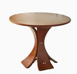 Stylish Round Ash Wood Dining Table with Unique Base Design for Modern Homes hsysg-4981