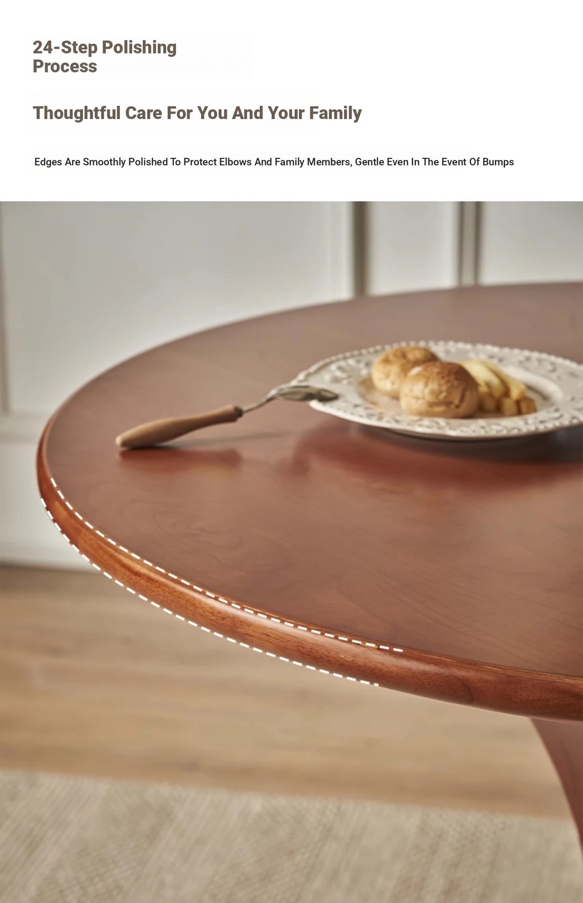 Stylish Round Ash Wood Dining Table with Unique Base Design for Modern Homes hsysg-4981