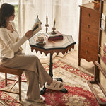 Elegant Ash Wood Table with Intricate Detailing for Living Room or Study hsysg-4982
