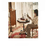 Elegant Ash Wood Table with Intricate Detailing for Living Room or Study hsysg-4982