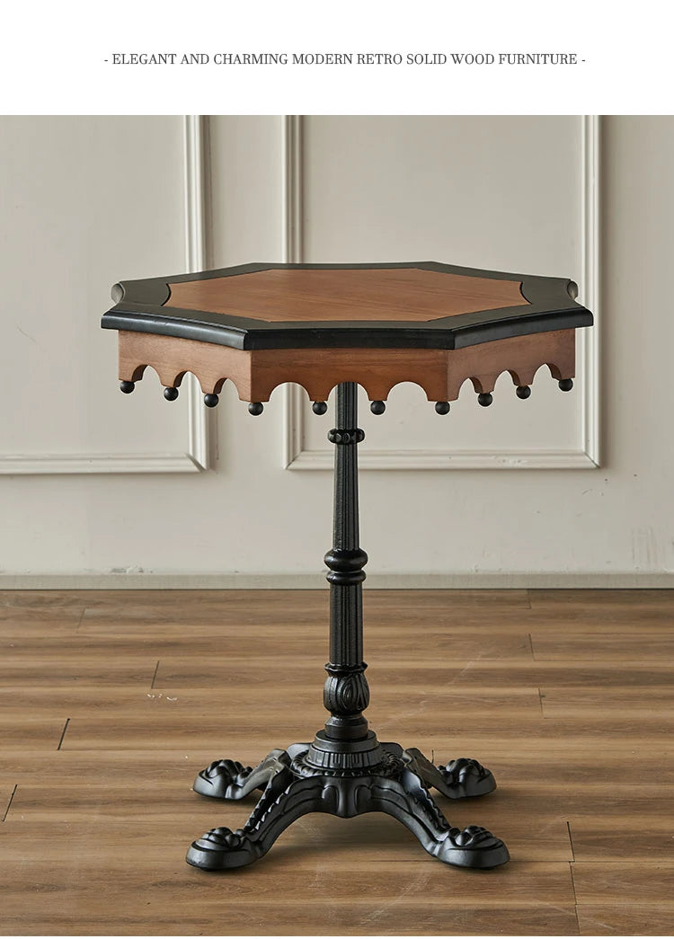Elegant Ash Wood Table with Intricate Detailing for Living Room or Study hsysg-4982