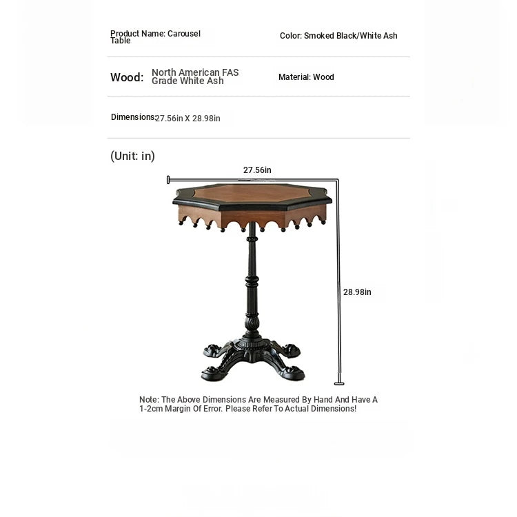Elegant Ash Wood Table with Intricate Detailing for Living Room or Study hsysg-4982