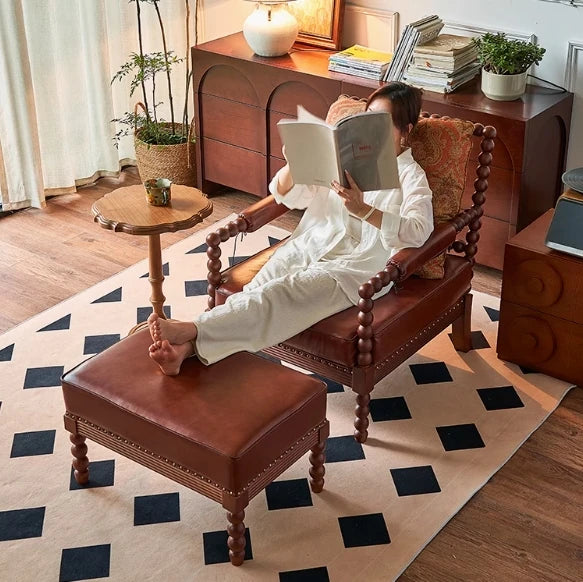 Stylish Ash Wood Chair with PU Leather and Cotton-Ramie Cushion - Perfect for Modern Living Spaces hsysg-4983