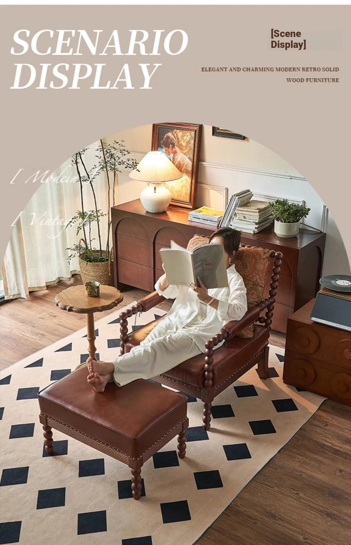 Stylish Ash Wood Chair with PU Leather and Cotton-Ramie Cushion - Perfect for Modern Living Spaces hsysg-4983