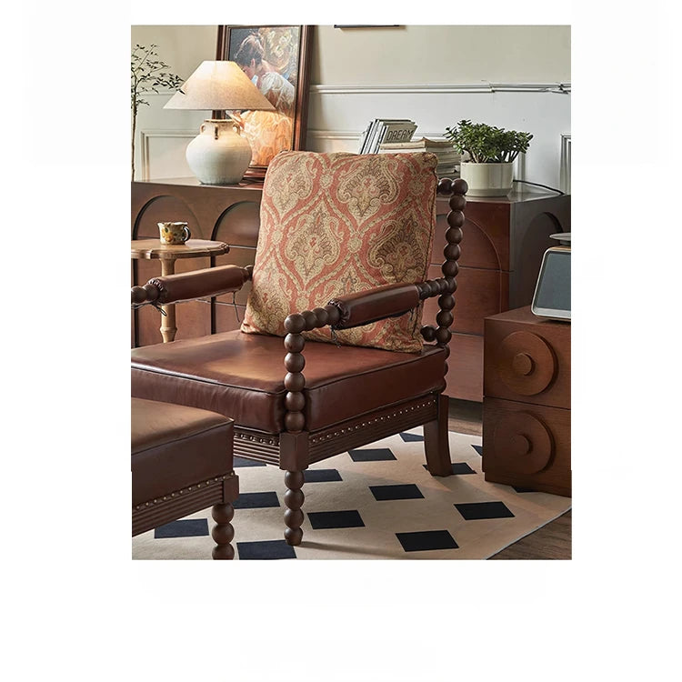 Stylish Ash Wood Chair with PU Leather and Cotton-Ramie Cushion - Perfect for Modern Living Spaces hsysg-4983