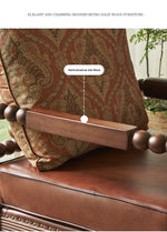Stylish Ash Wood Chair with PU Leather and Cotton-Ramie Cushion - Perfect for Modern Living Spaces hsysg-4983
