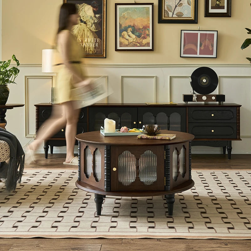 Stylish Ash Wood and Glass Coffee Table with Elegant Design for Modern Living Rooms hsysg-4984