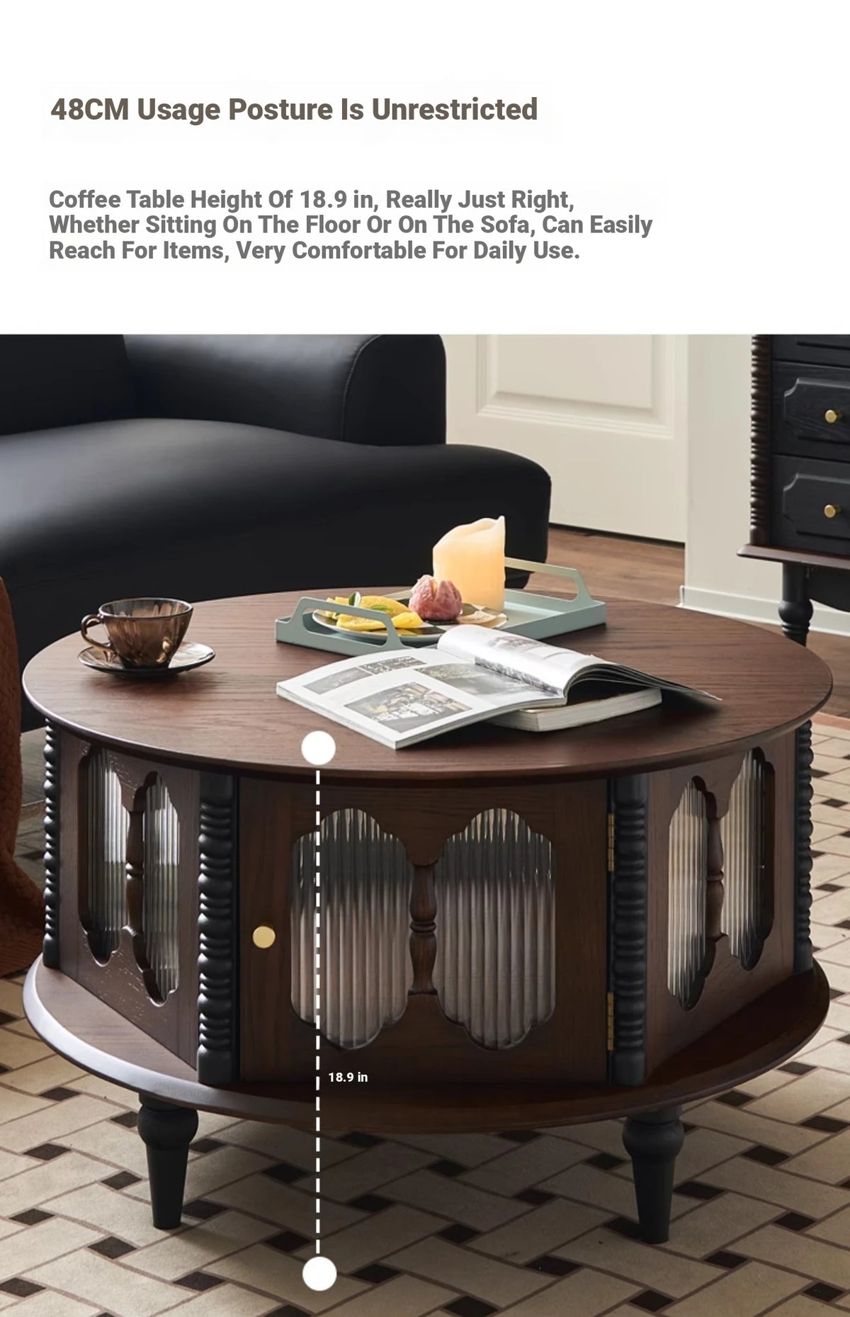 Stylish Ash Wood and Glass Coffee Table with Elegant Design for Modern Living Rooms hsysg-4984