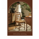 Elegant Ash Wood Chair with Rattan Weaving - Timeless Rustic Style for Your Home Decor hsysg-4986