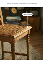Elegant Ash Wood Chair with Rattan Weaving - Timeless Rustic Style for Your Home Decor hsysg-4986