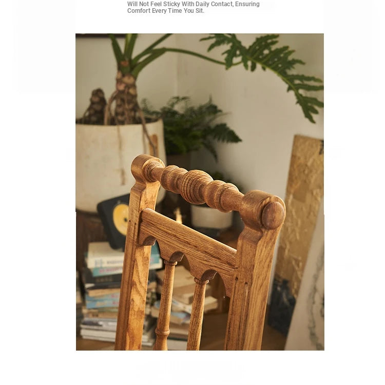 Elegant Ash Wood Chair with Rattan Weaving - Timeless Rustic Style for Your Home Decor hsysg-4986
