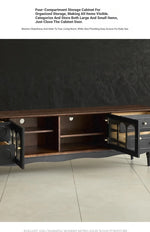 Elegant Ash Wood TV Cabinet with Glass Doors and Multi-Layer Design - Stylish Storage for Living Room hsysg-4989