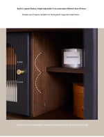 Elegant Ash Wood TV Cabinet with Glass Doors and Multi-Layer Design - Stylish Storage for Living Room hsysg-4989