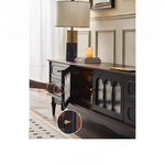 Elegant Ash Wood TV Cabinet with Glass Doors and Multi-Layer Design - Stylish Storage for Living Room hsysg-4989