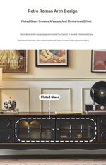 Elegant Ash Wood TV Cabinet with Glass Doors and Multi-Layer Design - Stylish Storage for Living Room hsysg-4989