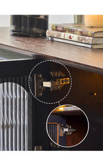 Elegant Ash Wood TV Cabinet with Glass Doors and Multi-Layer Design - Stylish Storage for Living Room hsysg-4989