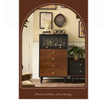 Chic Ash Wood Cabinet with Glass Display and Elegant Storage Drawers – Stylish Multi-layer Board Furniture for Your Home hsysg-4990