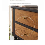 Elegant Ash Wood Multi-Layer Board Cabinet with Two Drawers and Vintage Charm hsysg-4991