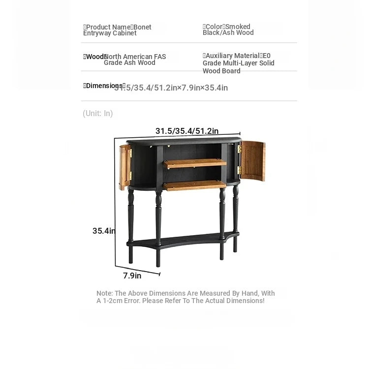 Elegant Ash Wood Multi-Layer Board Cabinet with Two Drawers and Vintage Charm hsysg-4991