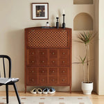 Stylish Ash Wood Multi-Layer Cabinet with Elegant Checkerboard Design - Perfect Storage Solution for Modern Homes hsysg-4992