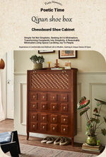 Stylish Ash Wood Multi-Layer Cabinet with Elegant Checkerboard Design - Perfect Storage Solution for Modern Homes hsysg-4992