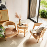 Elegant Ash Wood and Rattan Chair with Cotton-Linen Upholstery htzm-1501